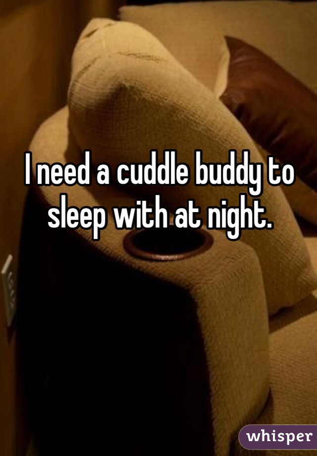 I need a cuddle buddy to sleep with at night. 