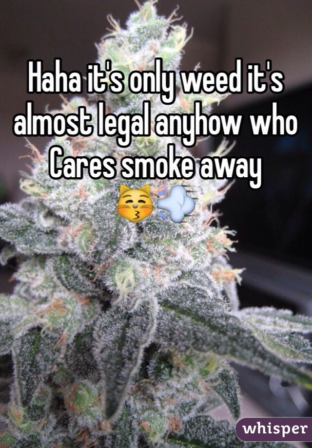Haha it's only weed it's almost legal anyhow who
Cares smoke away 
😽💨
