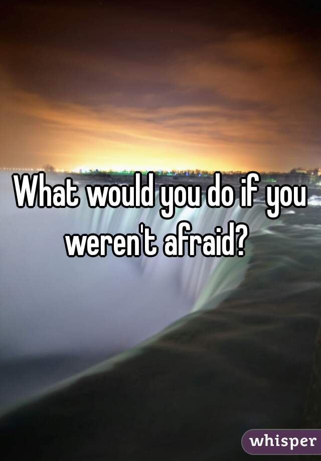 What would you do if you weren't afraid?  