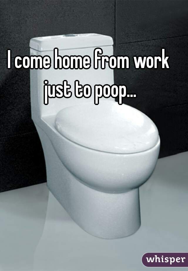 I come home from work just to poop...