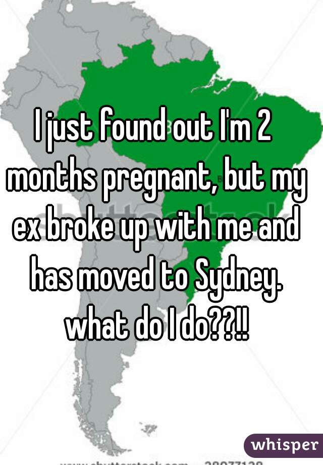 I just found out I'm 2 months pregnant, but my ex broke up with me and has moved to Sydney. what do I do??!!