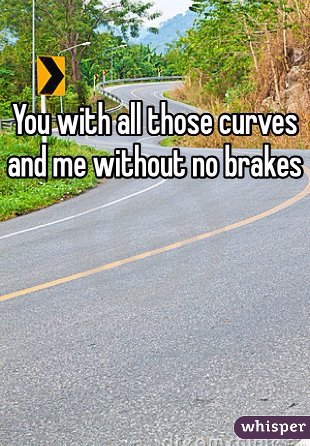 You with all those curves and me without no brakes