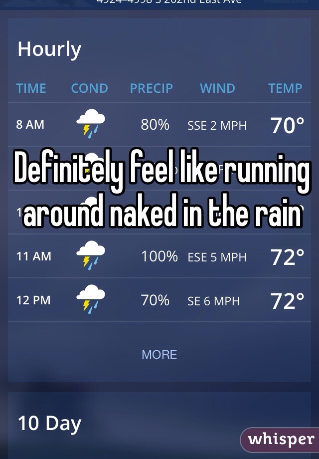 Definitely feel like running around naked in the rain
