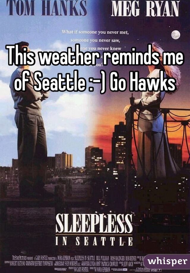 This weather reminds me of Seattle :-) Go Hawks