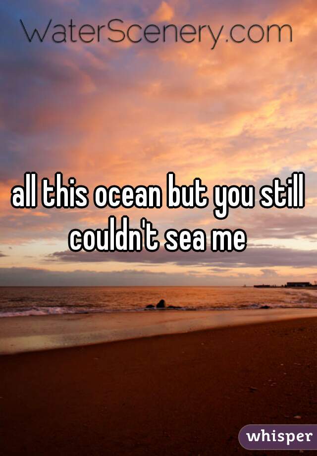 all this ocean but you still couldn't sea me 