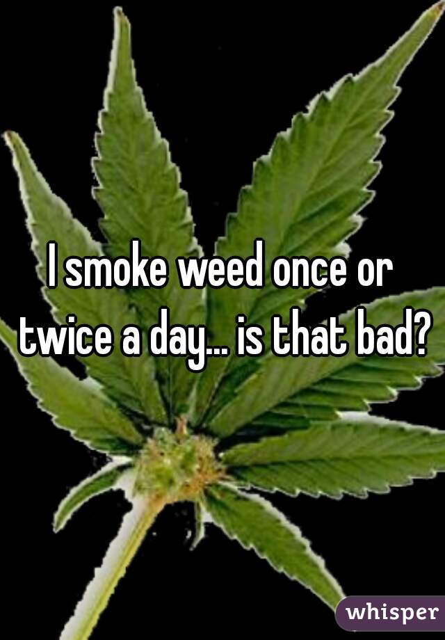 I smoke weed once or twice a day... is that bad?