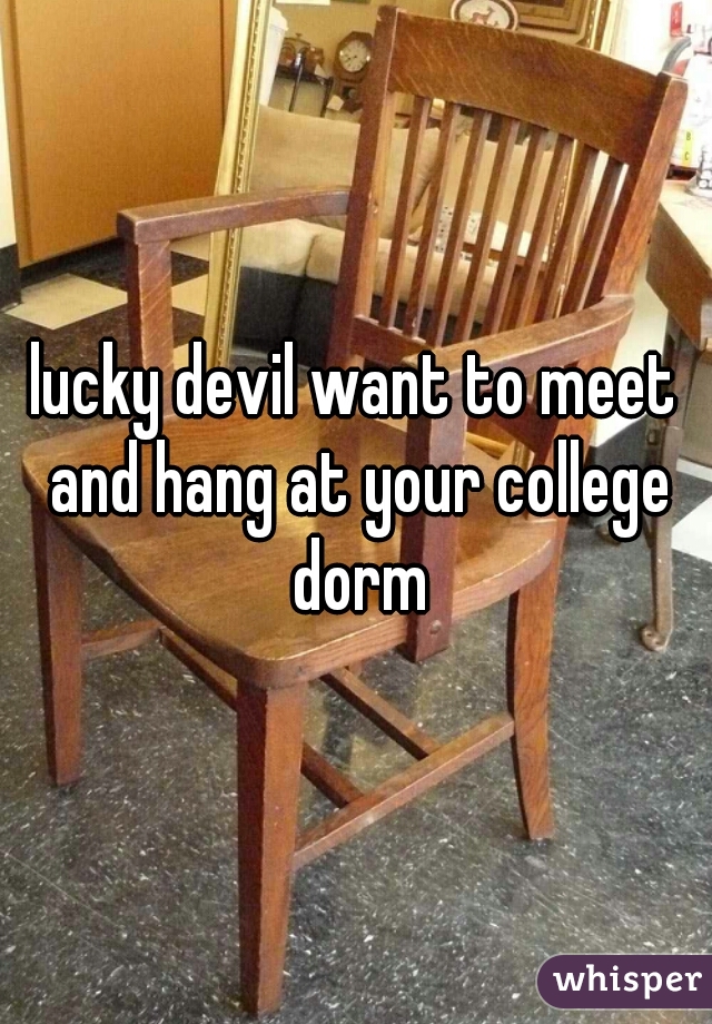 lucky devil want to meet and hang at your college dorm