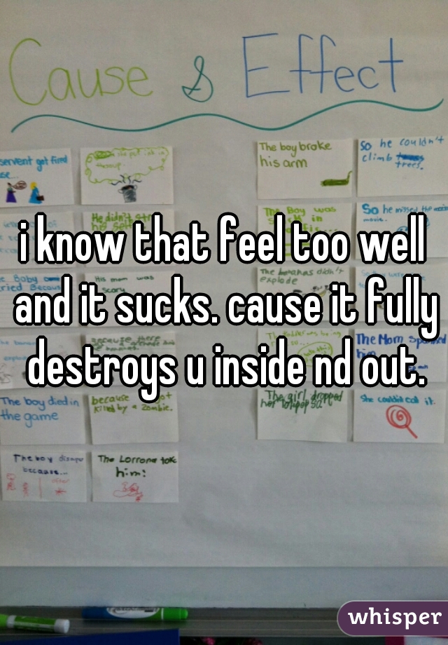 i know that feel too well and it sucks. cause it fully destroys u inside nd out.