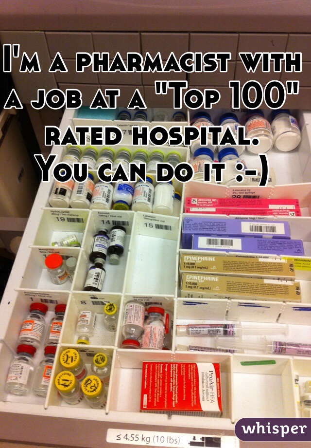 I'm a pharmacist with a job at a "Top 100" rated hospital. 
You can do it :-)