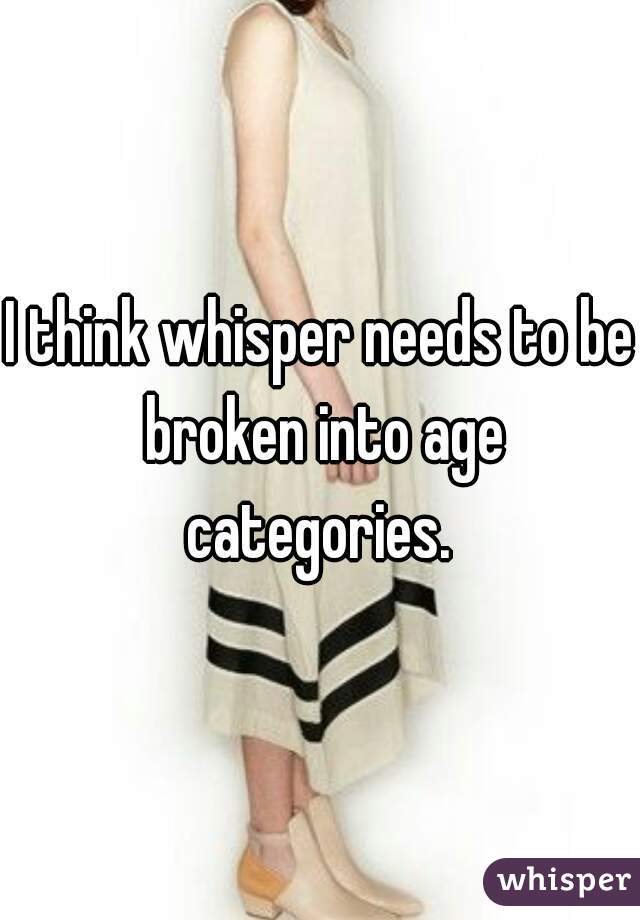 I think whisper needs to be broken into age categories. 