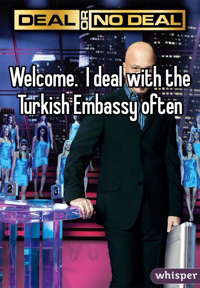 Welcome.  I deal with the Turkish Embassy often