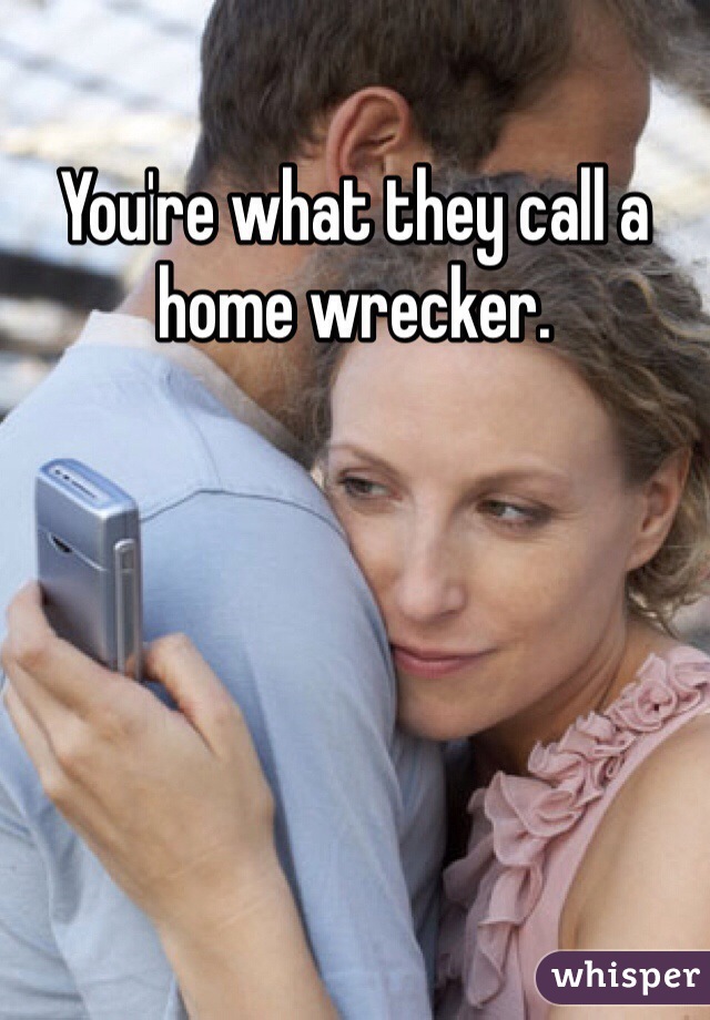 You're what they call a home wrecker.