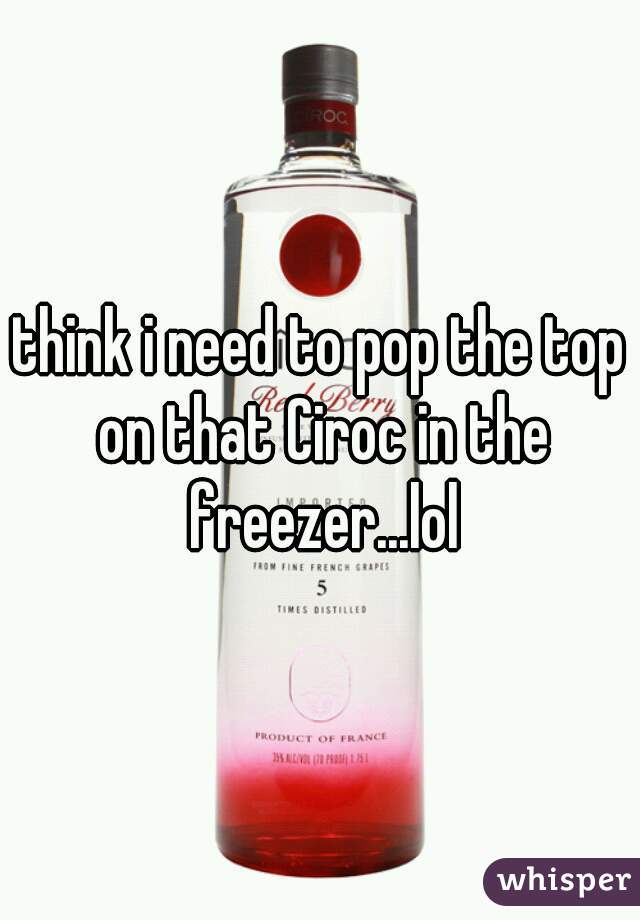 think i need to pop the top on that Ciroc in the freezer...lol