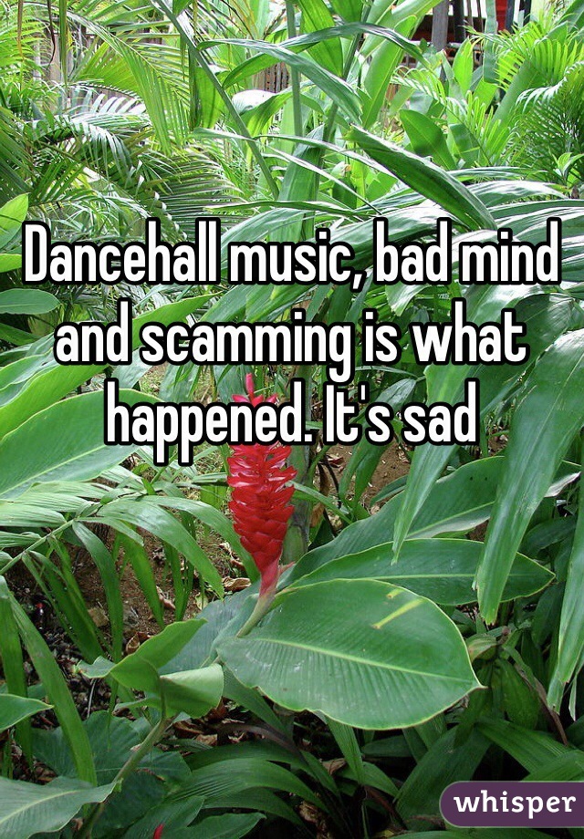 Dancehall music, bad mind and scamming is what happened. It's sad 