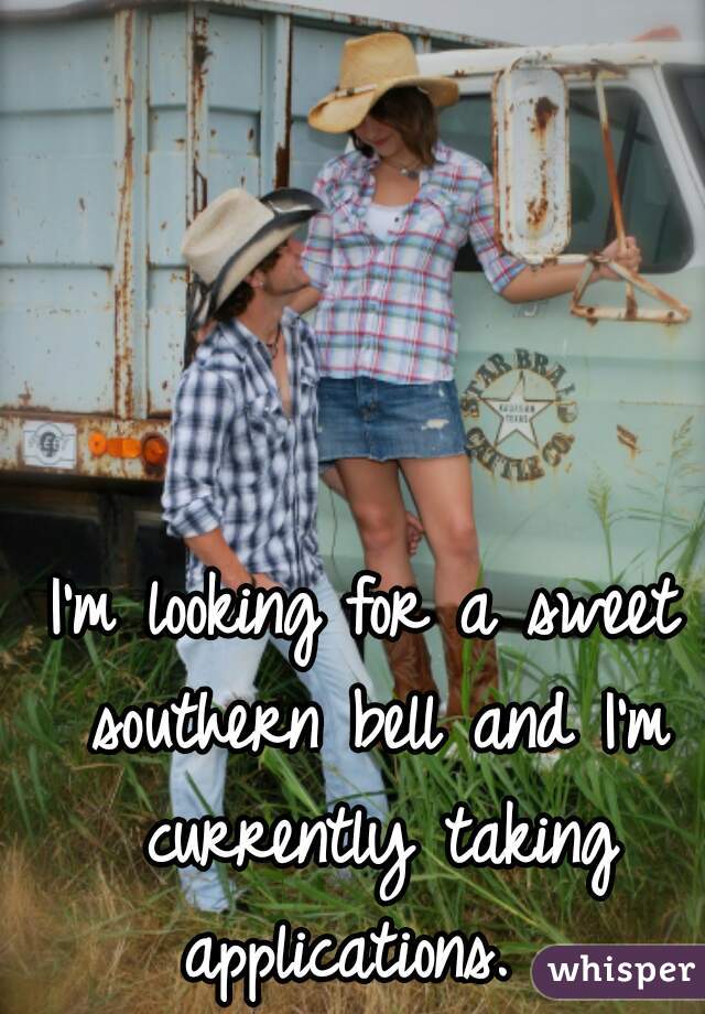 I'm looking for a sweet southern bell and I'm currently taking applications.  