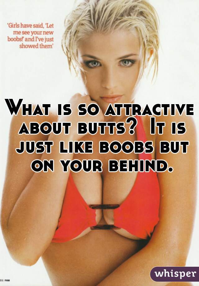 What is so attractive about butts?  It is just like boobs but on your behind.