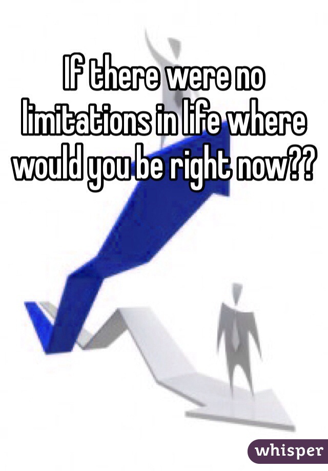 If there were no limitations in life where would you be right now??
