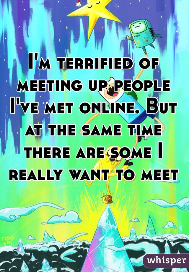 I'm terrified of meeting up people I've met online. But at the same time there are some I really want to meet