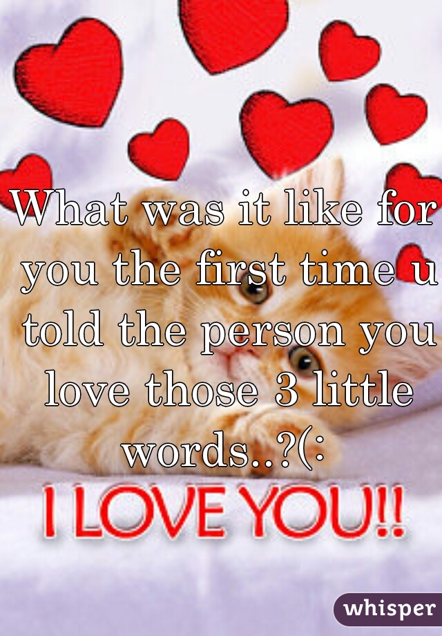 What was it like for you the first time u told the person you love those 3 little words..?(: 