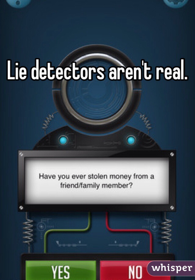 Lie detectors aren't real.