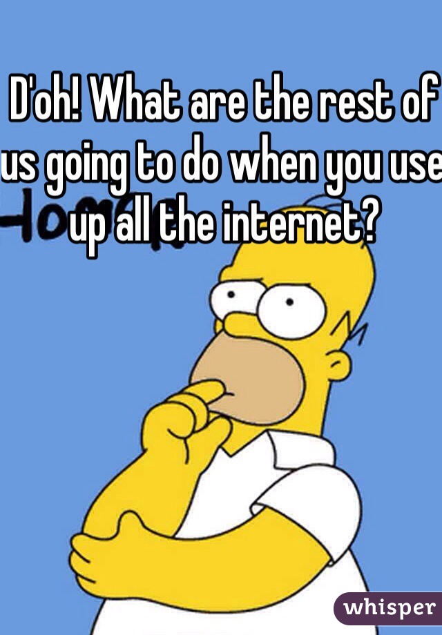 D'oh! What are the rest of us going to do when you use up all the internet?