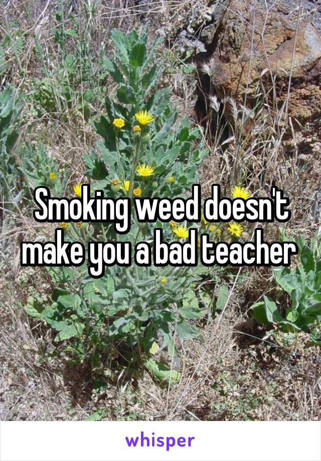 Smoking weed doesn't make you a bad teacher 