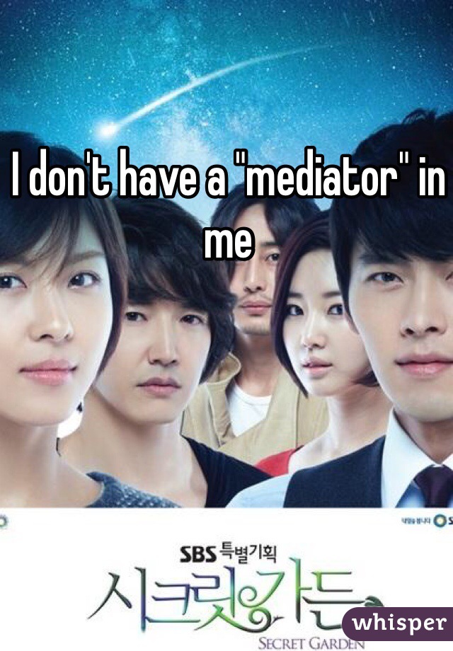 I don't have a "mediator" in me 