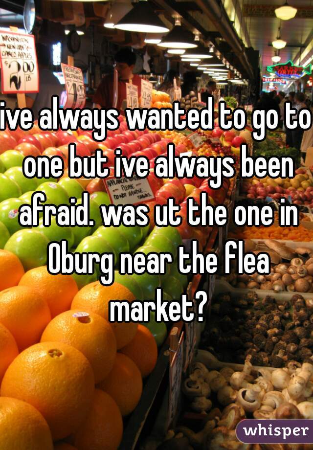 ive always wanted to go to one but ive always been afraid. was ut the one in Oburg near the flea market?
