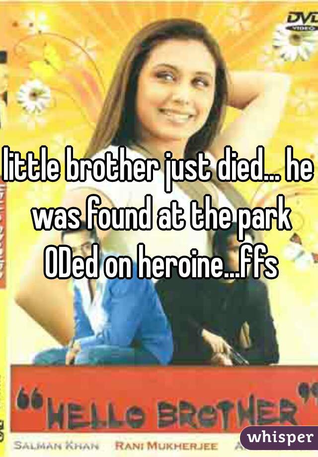 little brother just died... he was found at the park ODed on heroine...ffs