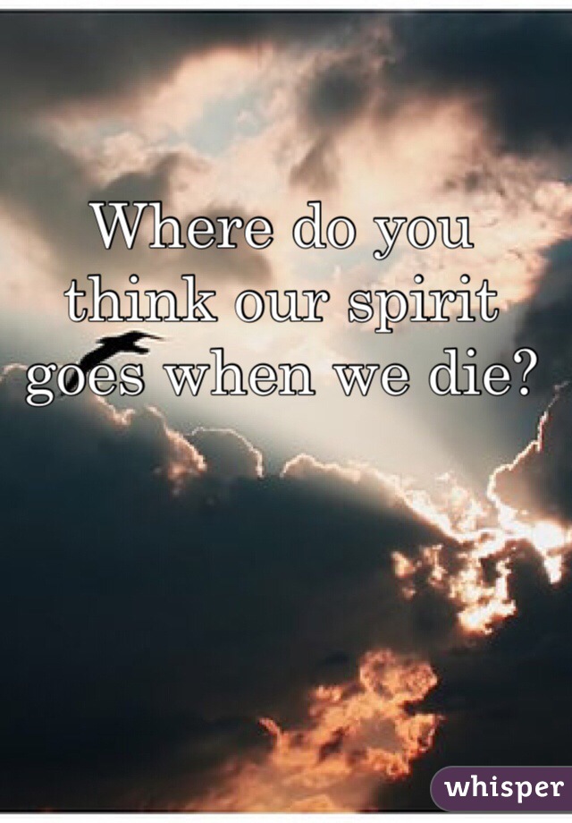 Where do you think our spirit goes when we die?