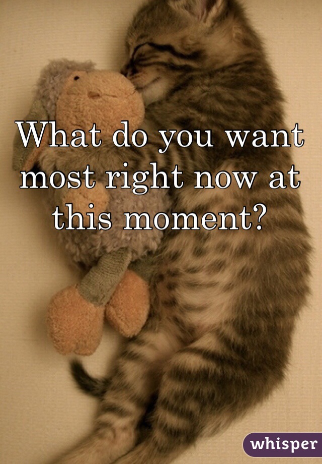 What do you want most right now at this moment?