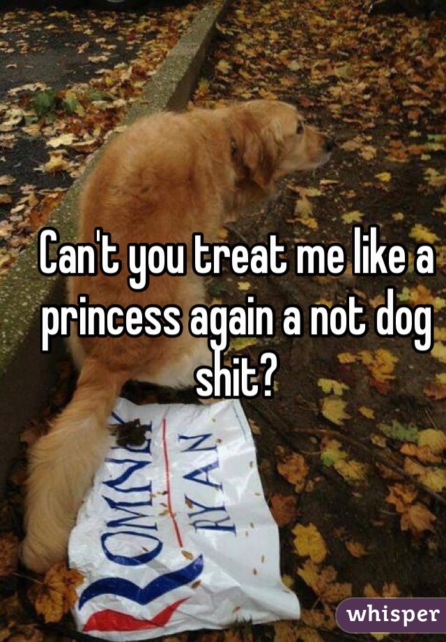 Can't you treat me like a princess again a not dog shit?