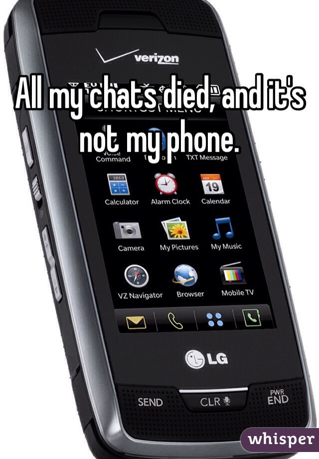All my chats died, and it's not my phone.
