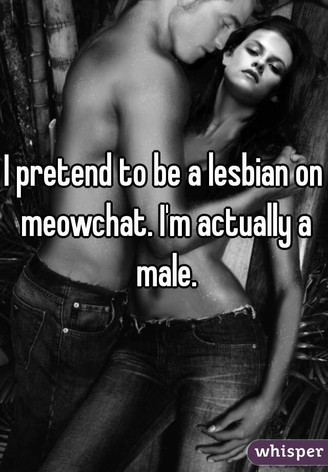 I pretend to be a lesbian on meowchat. I'm actually a male.