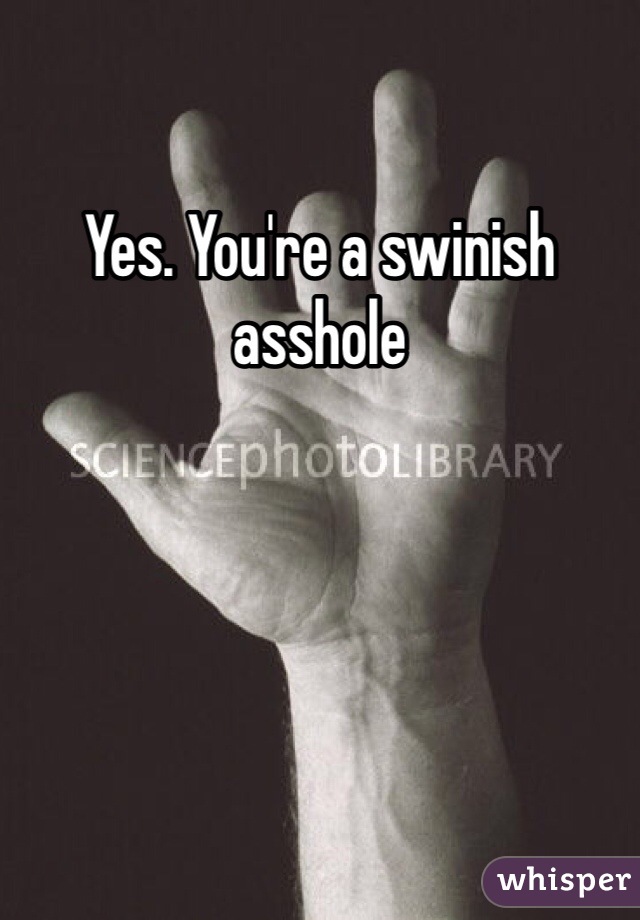 Yes. You're a swinish asshole