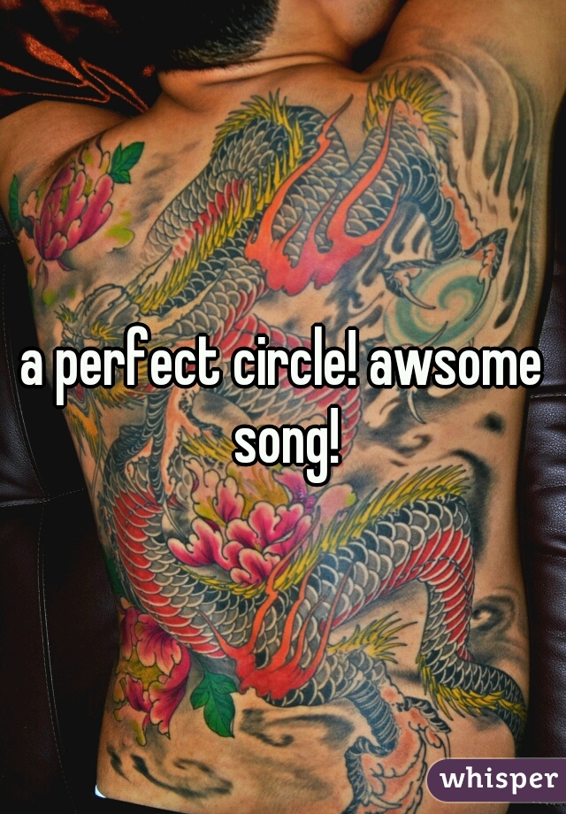 a perfect circle! awsome song!