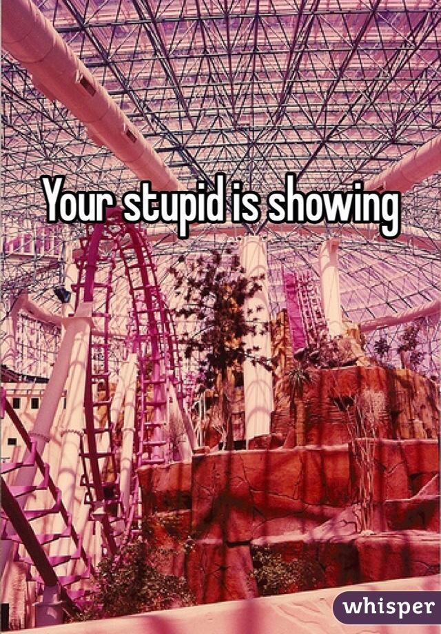 Your stupid is showing 