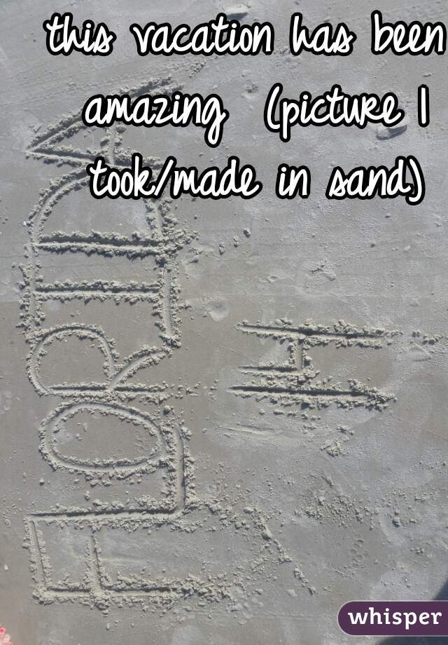 this vacation has been amazing  (picture I took/made in sand)