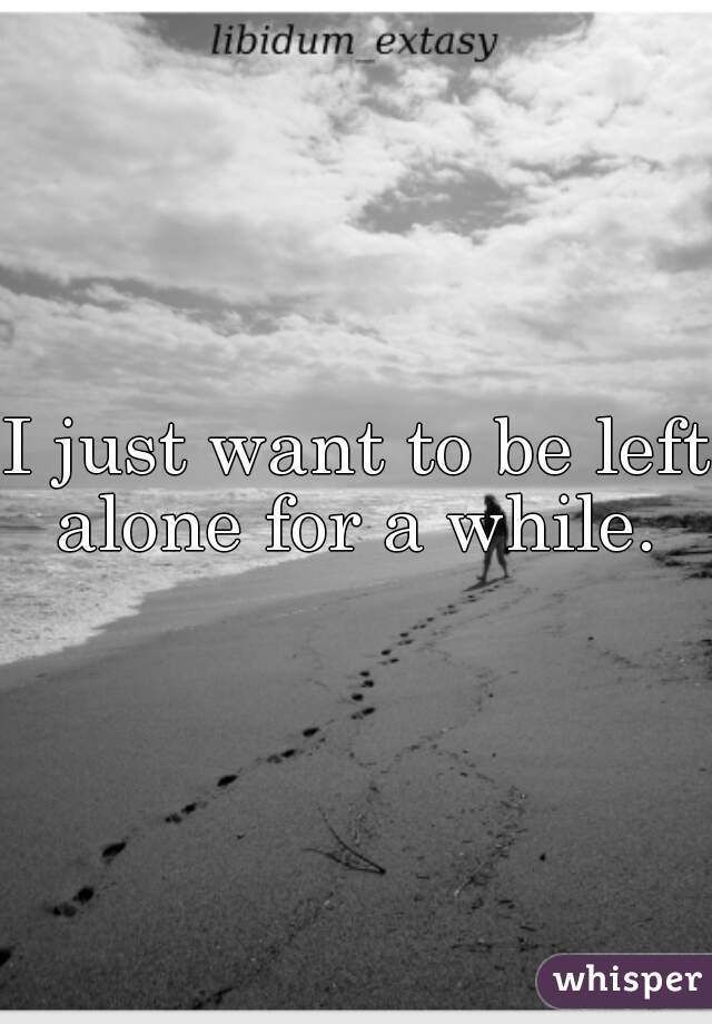 I just want to be left alone for a while. 