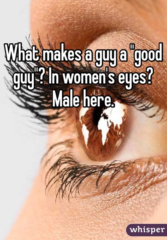 What makes a guy a "good guy"? In women's eyes? Male here.