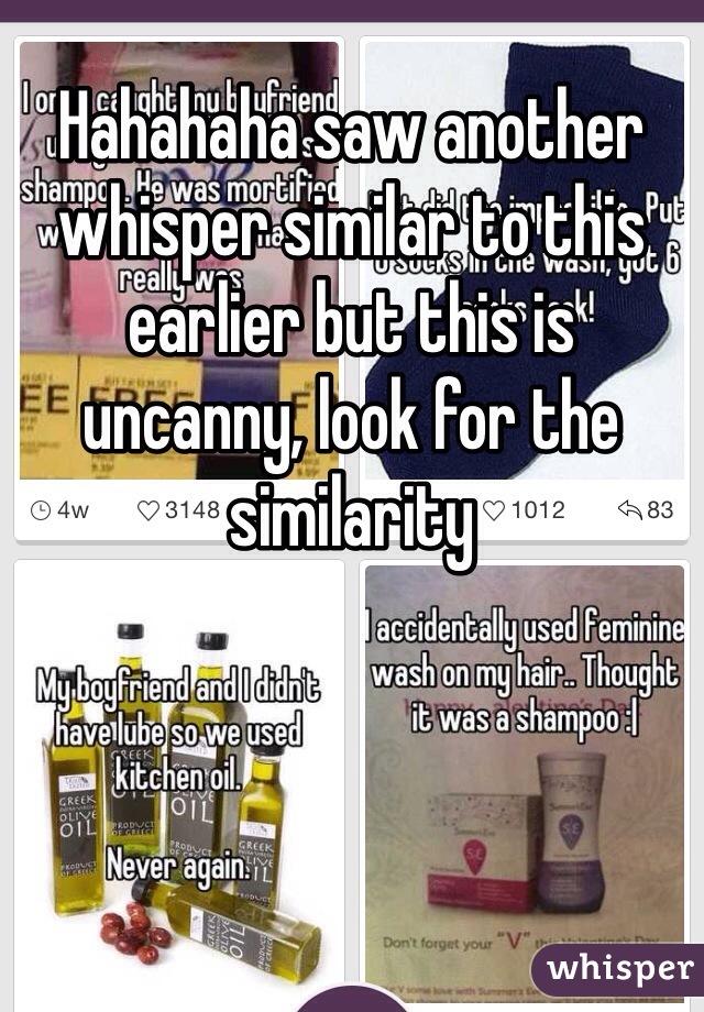 Hahahaha saw another whisper similar to this earlier but this is uncanny, look for the similarity 