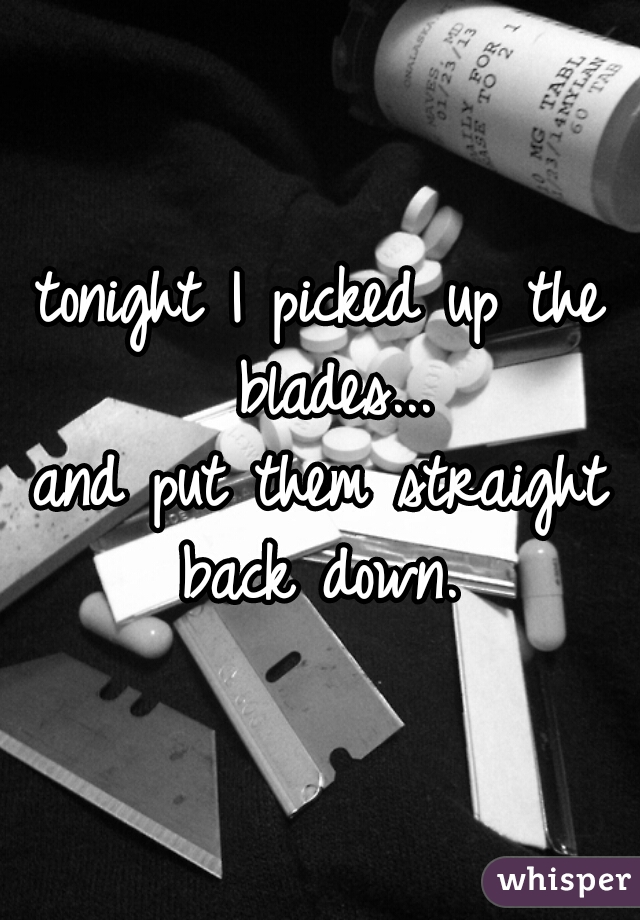 tonight I picked up the blades...

and put them straight back down. 