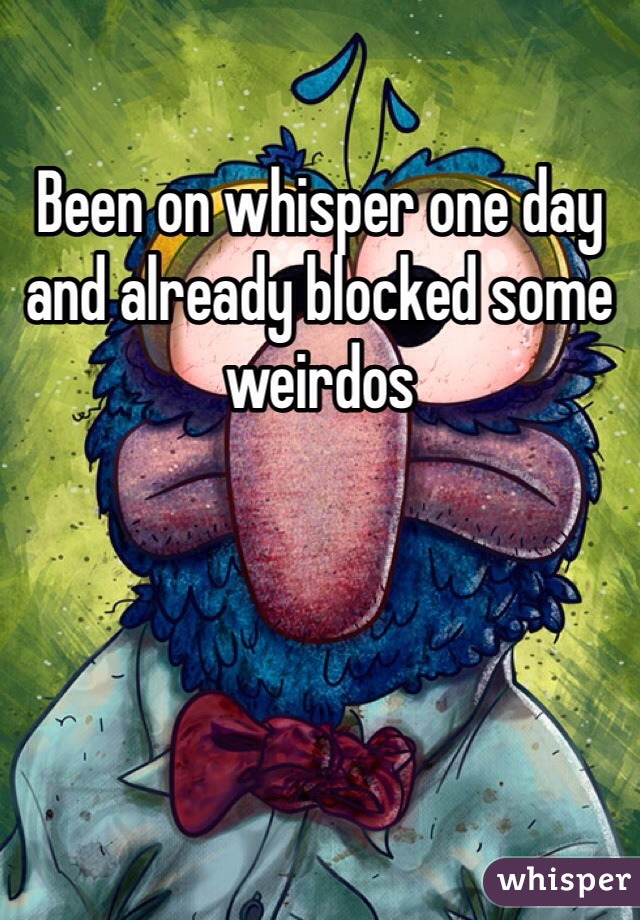Been on whisper one day and already blocked some weirdos