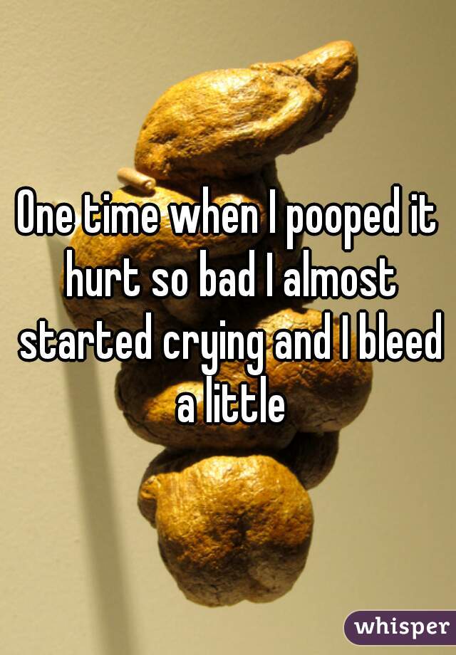 One time when I pooped it hurt so bad I almost started crying and I bleed a little