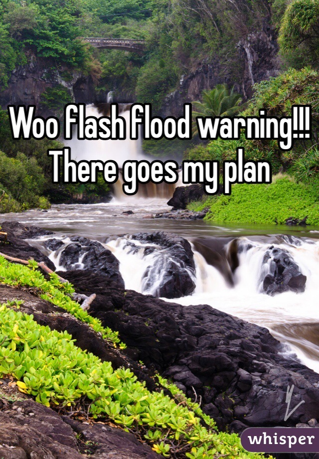Woo flash flood warning!!! There goes my plan 