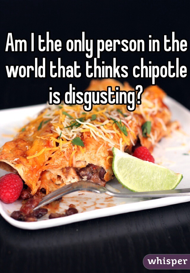 Am I the only person in the world that thinks chipotle is disgusting?
