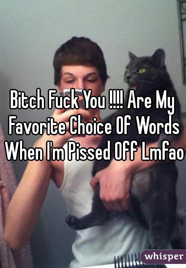 Bitch Fuck You !!!! Are My Favorite Choice Of Words When I'm Pissed Off Lmfao
