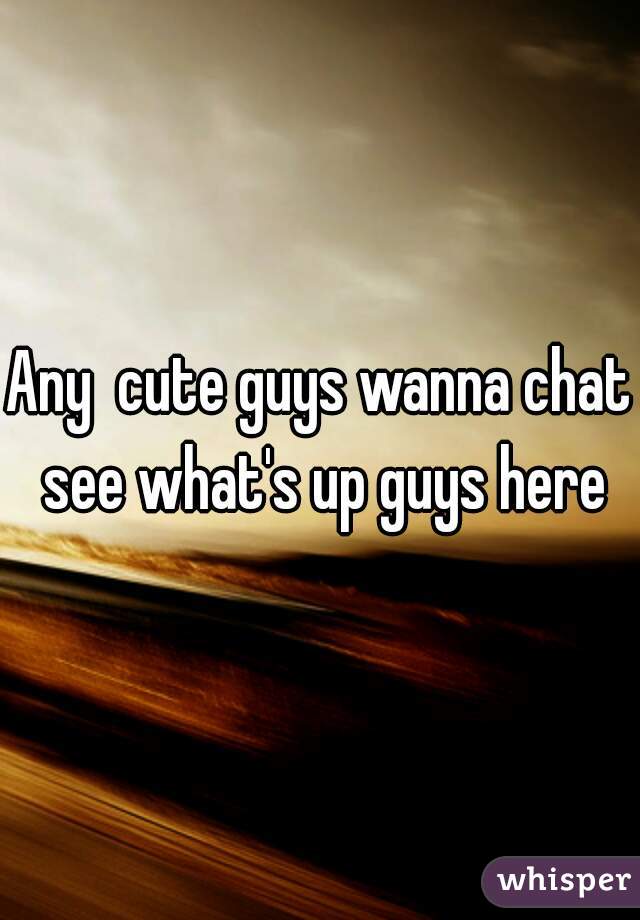Any  cute guys wanna chat see what's up guys here