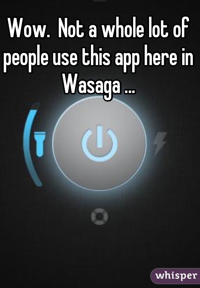 Wow.  Not a whole lot of people use this app here in Wasaga ...