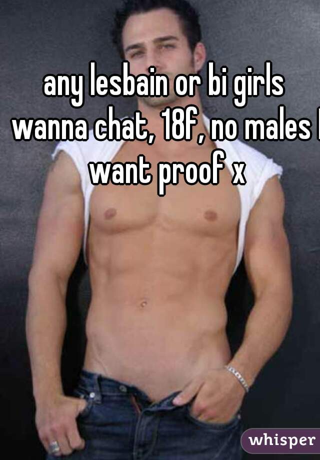any lesbain or bi girls wanna chat, 18f, no males I want proof x